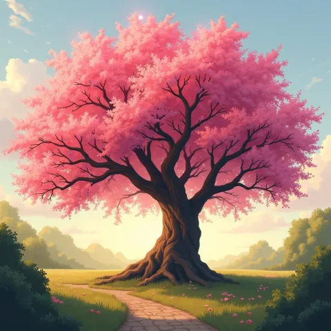 Majestic Tree Bursting With Pink Blossoms