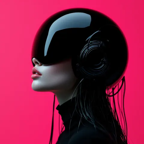 Woman In Black Helmet Silhouette