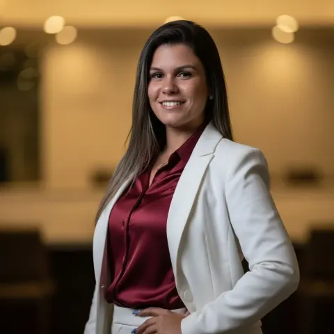 Woman In White Business Suit
