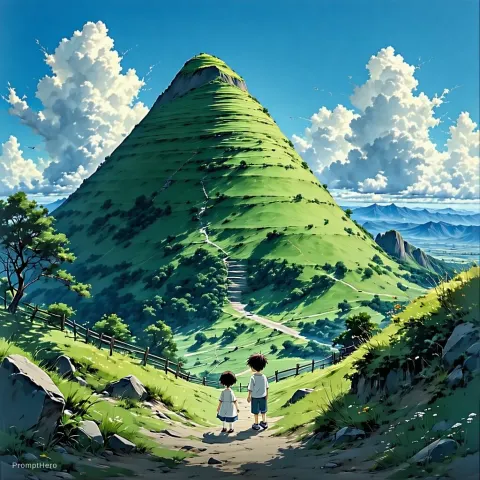 Boy And Girl On Hillside