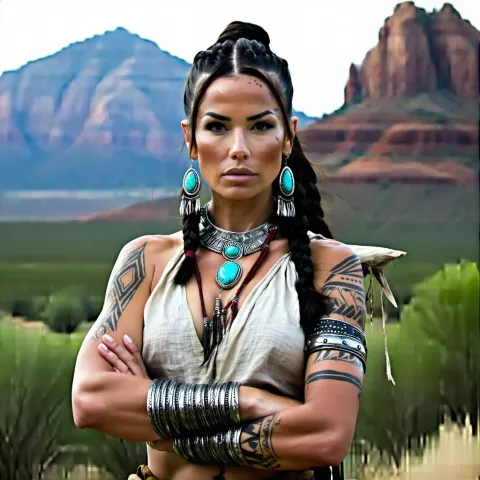 Female Warrior With Tattoos