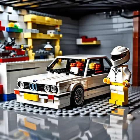 Lego BMW Car With Mechanic