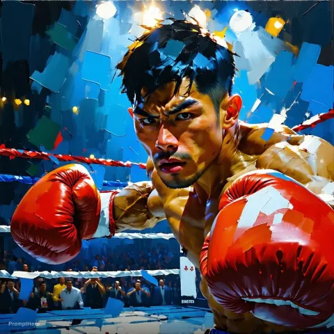 Man Boxing Ring Anime Style