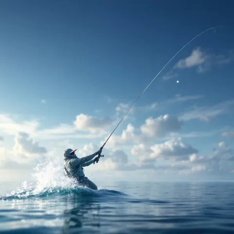 Peacock Fish Jumping From Water