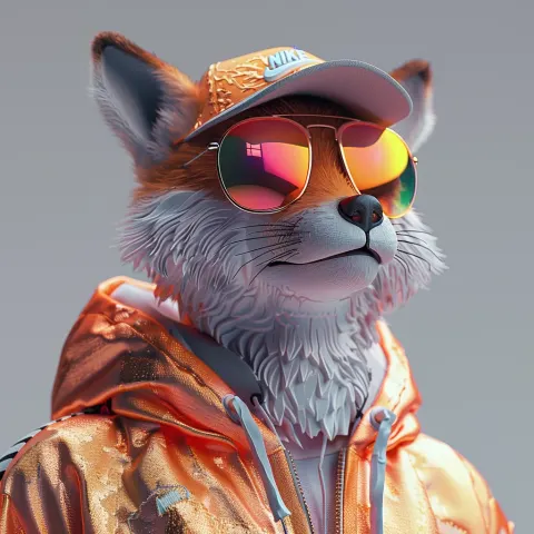 Fox With Holographic Shirt
