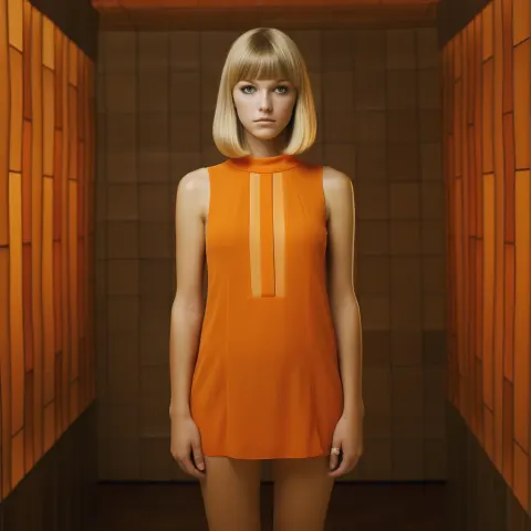 Woman In Orange Dress