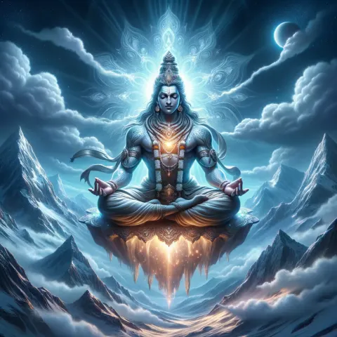 Shiva In Meditation Mountain