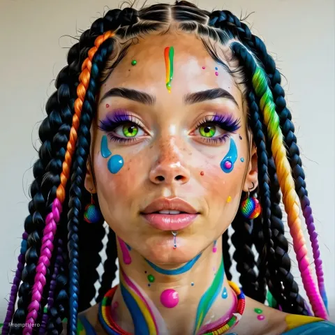 Woman With Multicolor Hair