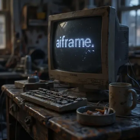 CRT Monitor With Glowing Text