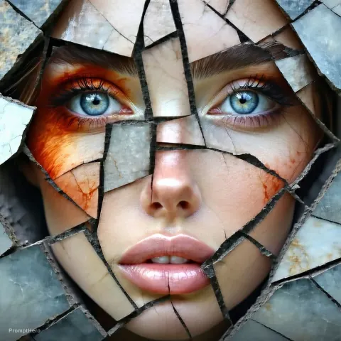 Woman Face Mosaic Collage