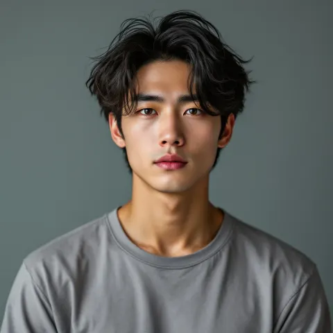 Young Man Green Eyes Portrait