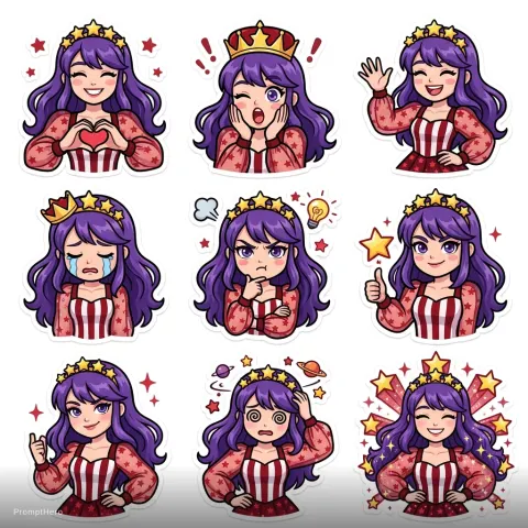 Character Stickers Various Poses
