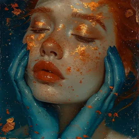 Woman Blue Paint Marine Fantasy
