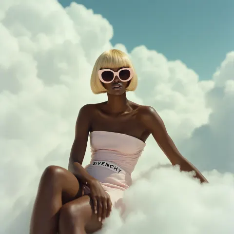 Woman Clouds Sunglasses Designer Dress