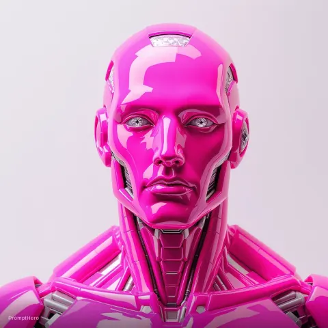 Bionic Male Face Pink Ceramic