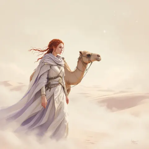 Warrior Woman Camel Desert Dunes