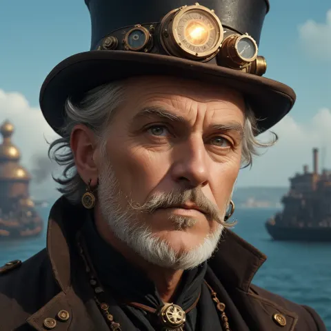 Steampunk Atompunk Older Man