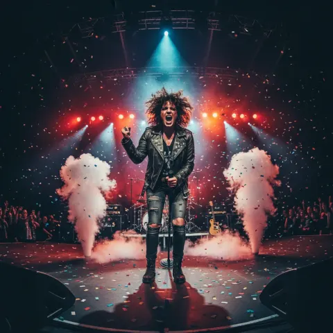 Female Rock Singer Stage Performance