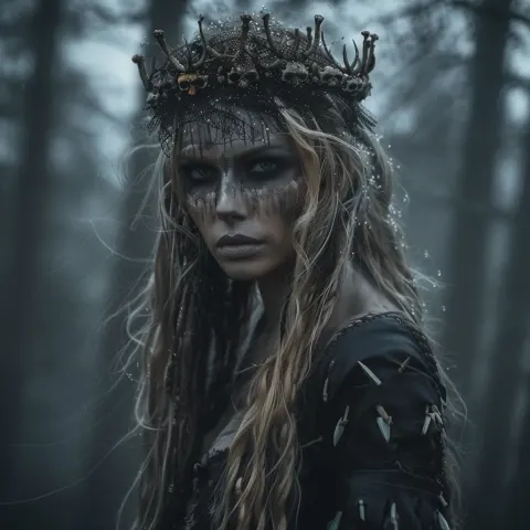 Shaman Woman Dark Forest Crown