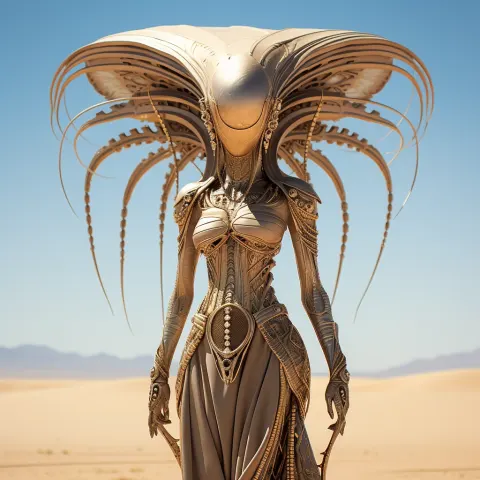 Alien Woman Desert Futuristic Glamour