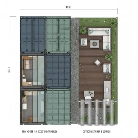 Container Tiny House Outdoor Space