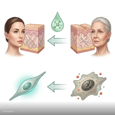 Skin Aging Comparison Scientific Illustration
