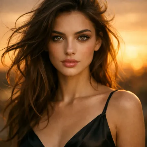 Supermodel Golden Hour Fashion Portrait
