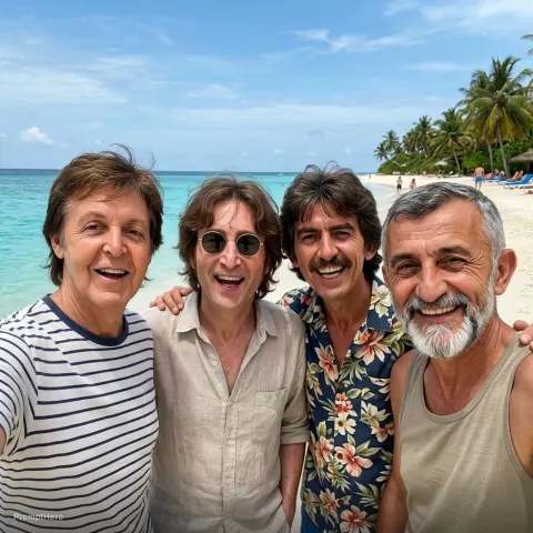 Beatles Tropical Beach Portrait