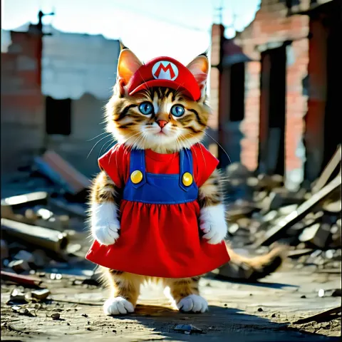 Cute Cat Mario Bros Dress