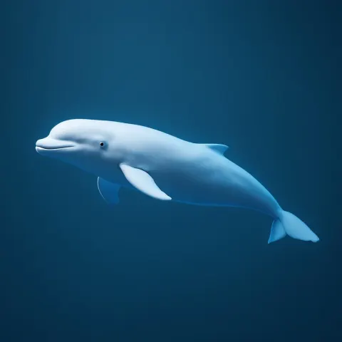 Beluga Whale Studio Portrait