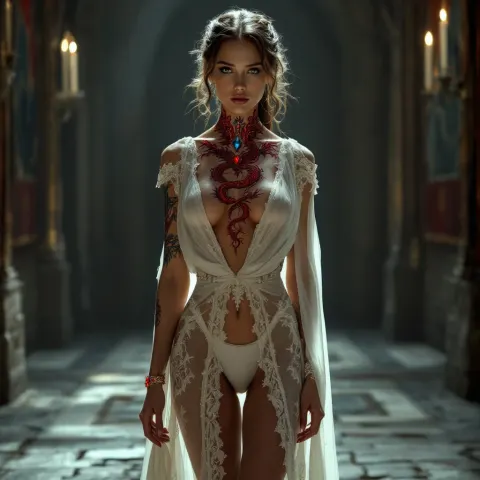 Noble Woman Dragon Tattoo Medieval