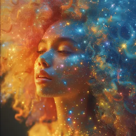 Woman Galaxy Hair