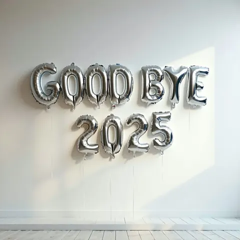Goodbye 2025 Lettering Balloon Studio