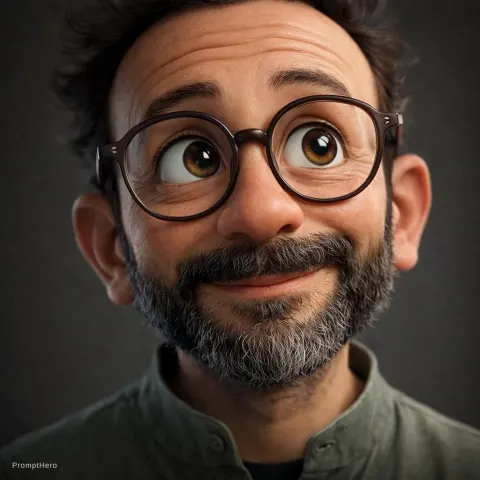 Expressive Caricature Pixar Style Glasses