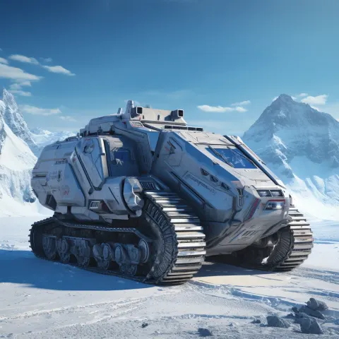Alien Planet Armored Vehicle Frozen