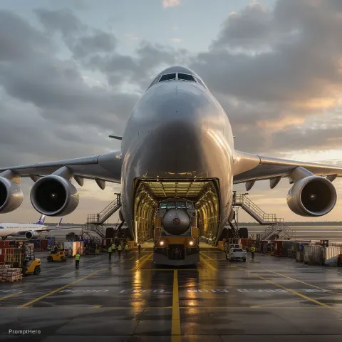 Atlas Ultra Cargo Plane Dwarfing Airport