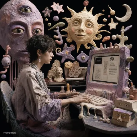 Surreal Creative Student Clay Sculpture