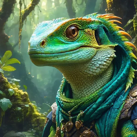 Mark Zuckerberg as a Fantasy Lizard