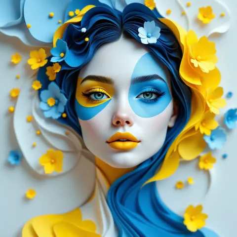 Woman Colorful Paper Texture Tactile