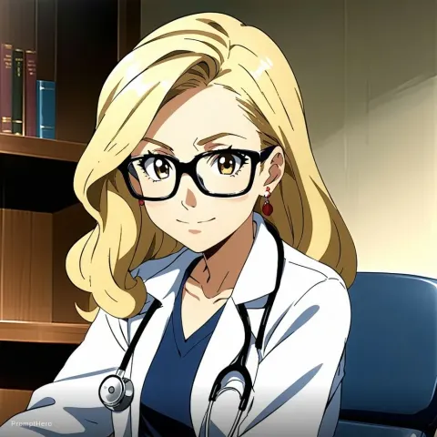 Blonde Doctor Girl Anime Office