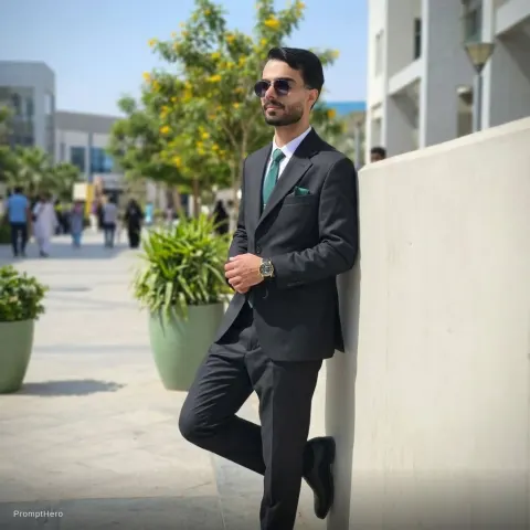 Fashion Young Man Leaning Casual