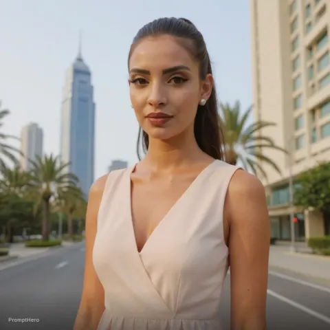 Woman Tropical City Ponytail Confident