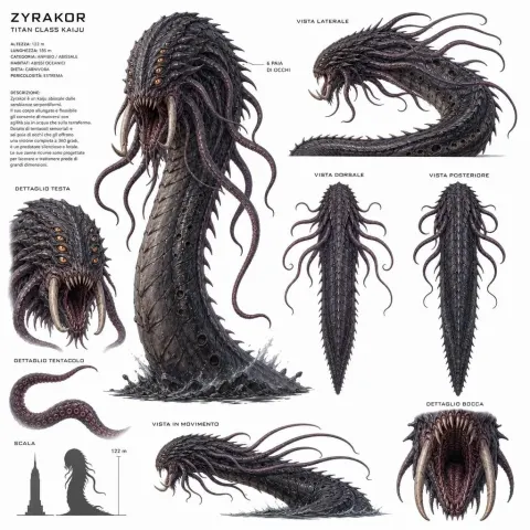 Kaiju Character Sheet Tentacles Teeth