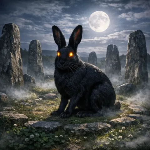 Black Hare Stone Circle Moonlight