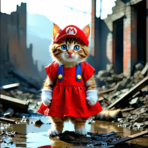 Cute Cat Mario Bros Wastelands Raw