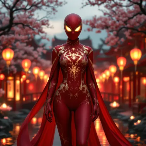 Spider Woman Qipao Portrait