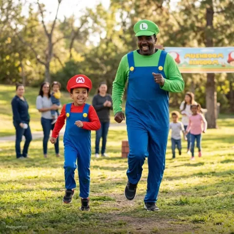 Kid Father Mario Luigi