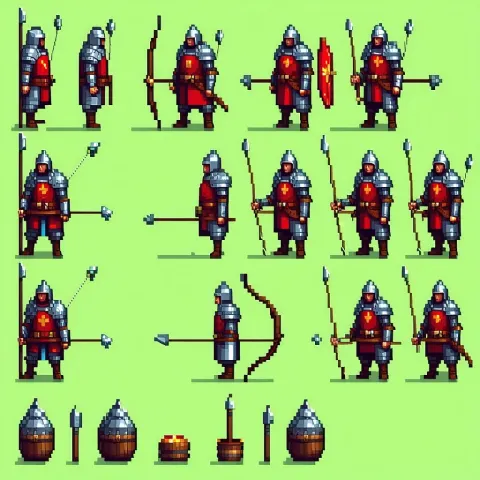 Medieval Archer Pixel Art Sprite