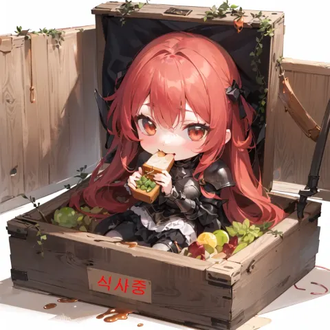 Chibi Girl Wooden Box Foods Fantasy
