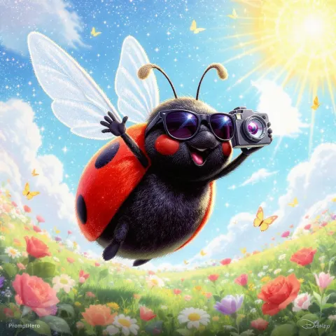 Ladybug Flying Meadow Magical Disney